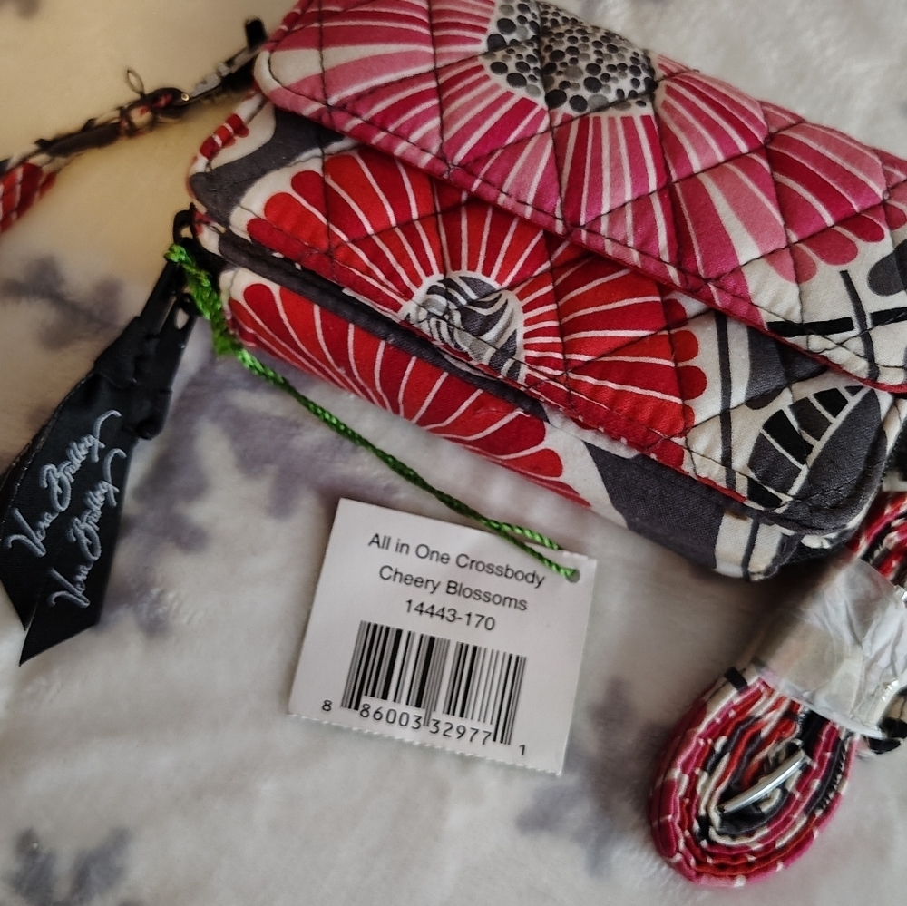 Vera Bradley All In One Crossbody Cherry Blossoms Bag - Picture 2 of 10
